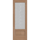 Vapor flush glazed fiberglass entry door, 3/4 lite, 34" x 96", tan woodgrain finish