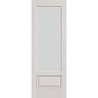 Frost flush glazed hurricane-rated fiberglass entry door, 3/4 lite, 34" x 96", white satin smooth finish