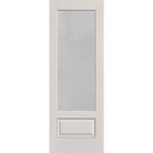 Micro-Granite flush glazed hurricane-rated fiberglass entry door, 3/4 lite, 34" x 96", white satin smooth finish