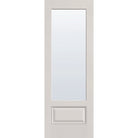 Clear flush glazed fiberglass entry door, 3/4 lite, 34" x 96", white satin smooth finish