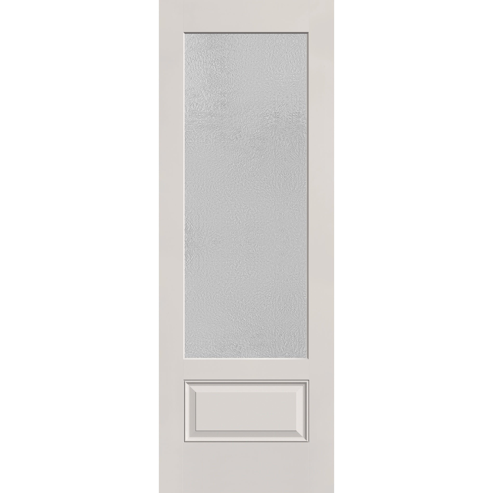 Micro-Granite flush glazed fiberglass entry door, 3/4 lite, 34" x 96", white satin smooth finish