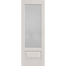 Rain flush glazed fiberglass entry door, 3/4 lite, 34" x 96", white satin smooth finish