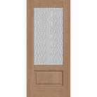 Vapor flush glazed fiberglass entry door, 3/4 lite, 36" x 80", tan woodgrain finish