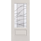Briselle flush glazed fiberglass entry door, 3/4 lite, 36" x 80", white satin smooth finish, Patina caming
