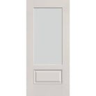 Frost flush glazed fiberglass entry door, 3/4 lite, 36" x 80", white satin smooth finish