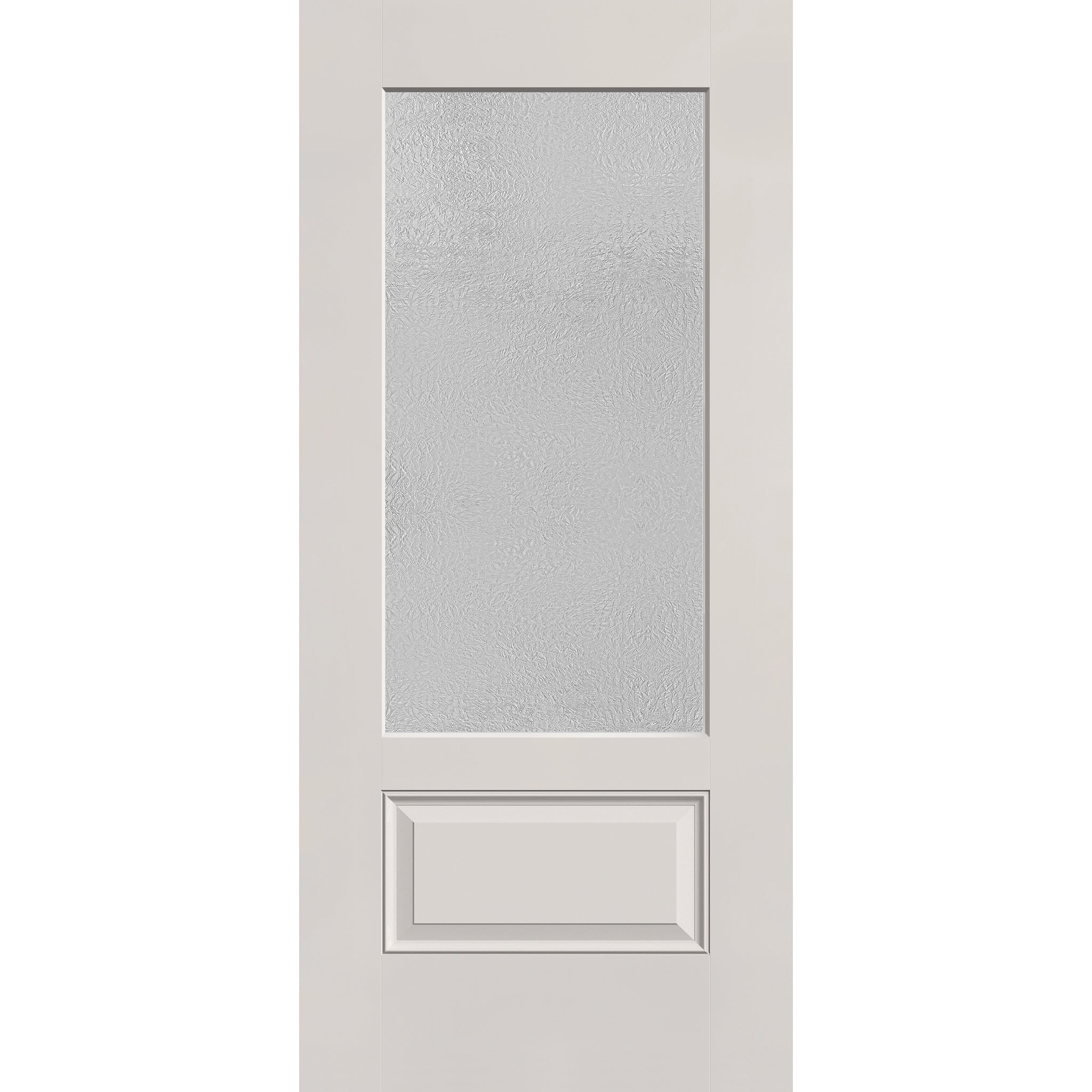 Micro-Granite flush glazed fiberglass entry door, 3/4 lite, 36" x 80", white satin smooth finish