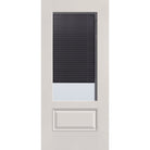 Raise & Lower Blinds flush glazed fiberglass entry door, 3/4 lite, 36" x 80", white satin smooth finish, slate blinds