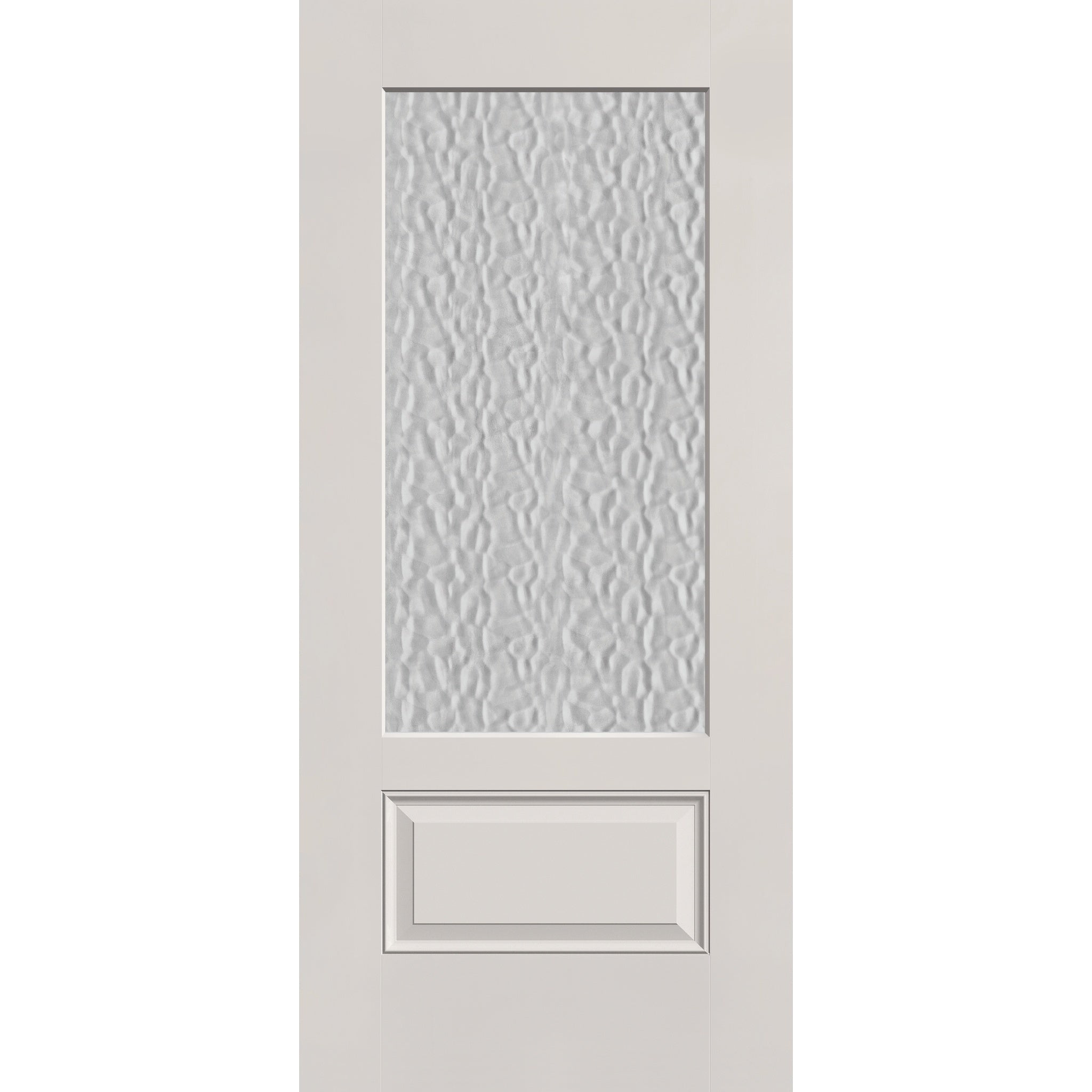 Vapor flush glazed fiberglass entry door, 3/4 lite, 36" x 80", white satin smooth finish