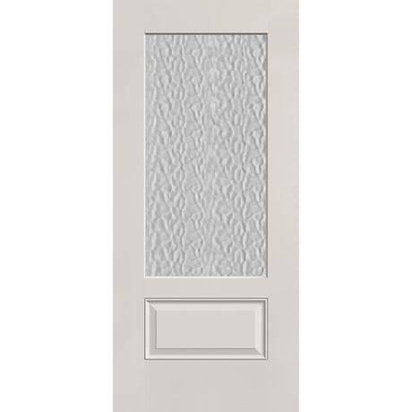 Vapor flush glazed fiberglass entry door, 3/4 lite, 36" x 80", white satin smooth finish