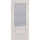 Wide Reed flush glazed fiberglass entry door, 3/4 lite, 36" x 80", white satin smooth finish