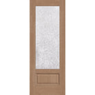 Double Waterglass flush glazed fiberglass entry door, 3/4 lite, 36" x 96", tan woodgrain finish