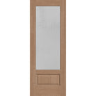 Micro-Granite flush glazed fiberglass entry door, 3/4 lite, 36" x 96", tan woodgrain finish