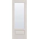 Clear flush glazed fiberglass entry door, 3/4 lite, 36" x 96", white satin smooth finish