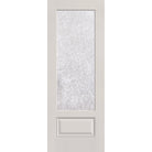 Double Waterglass flush glazed fiberglass entry door, 3/4 lite, 36" x 96", white satin smooth finish