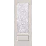 Double Waterglass flush glazed fiberglass entry door, 3/4 lite, 36" x 96", white satin smooth finish