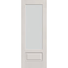 Frost flush glazed fiberglass entry door, 3/4 lite, 36" x 96", white satin smooth finish