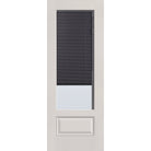 Raise & Lower Blinds flush glazed fiberglass entry door, 3/4 lite, 36" x 96", white satin smooth finish, slate blinds