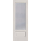 Wide Reed flush glazed fiberglass entry door, 3/4 lite, 36" x 96", white satin smooth finish