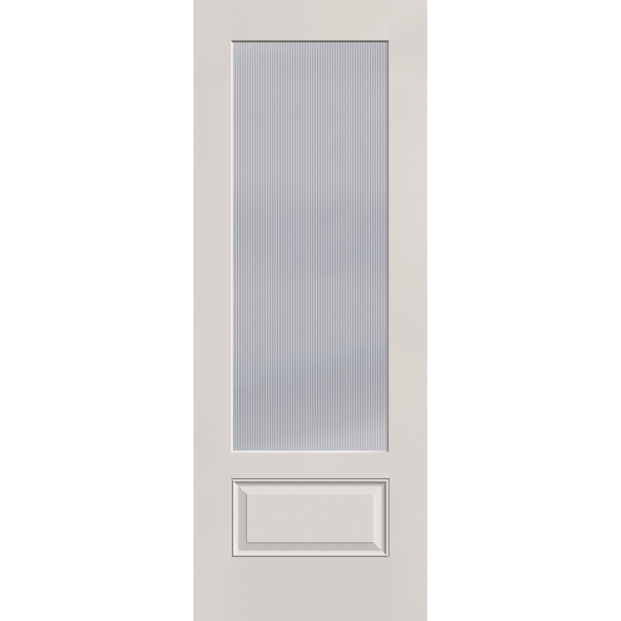 Wide Reed flush glazed fiberglass entry door, 3/4 lite, 36" x 96", white satin smooth finish