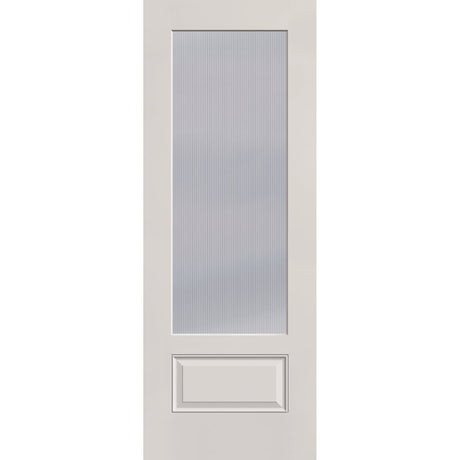 Wide Reed flush glazed fiberglass entry door, 3/4 lite, 36" x 96", white satin smooth finish