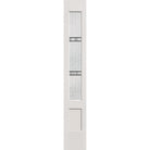 Dexter flush glazed fiberglass sidelite panel, 3/4 lite shaker, 12" x 80", white satin smooth finish, Black Aluminum caming