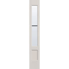 2 light grille flush glazed fiberglass sidelite panel, 3/4 lite shaker, 12" x 80", white satin smooth finish, black grilles between glass