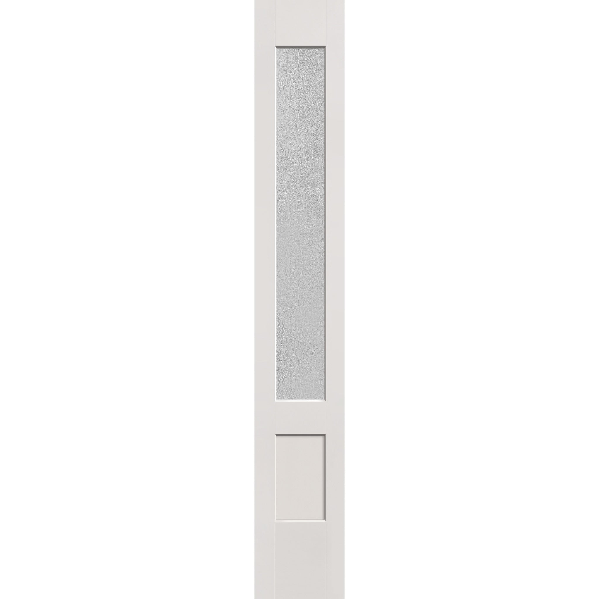 Micro-Granite flush glazed fiberglass sidelite panel, 3/4 lite shaker, 12" x 80", white satin smooth finish
