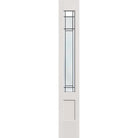 Berkley flush glazed hurricane-rated fiberglass sidelite panel, 3/4 lite shaker, 12" x 80", white satin smooth finish, Patina caming