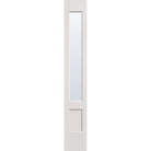 Clear flush glazed hurricane-rated fiberglass sidelite panel, 3/4 lite shaker, 12" x 80", white satin smooth finish