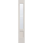 2 light grille flush glazed hurricane-rated fiberglass sidelite panel, 3/4 lite shaker, 12" x 80", white satin smooth finish, white grilles between glass