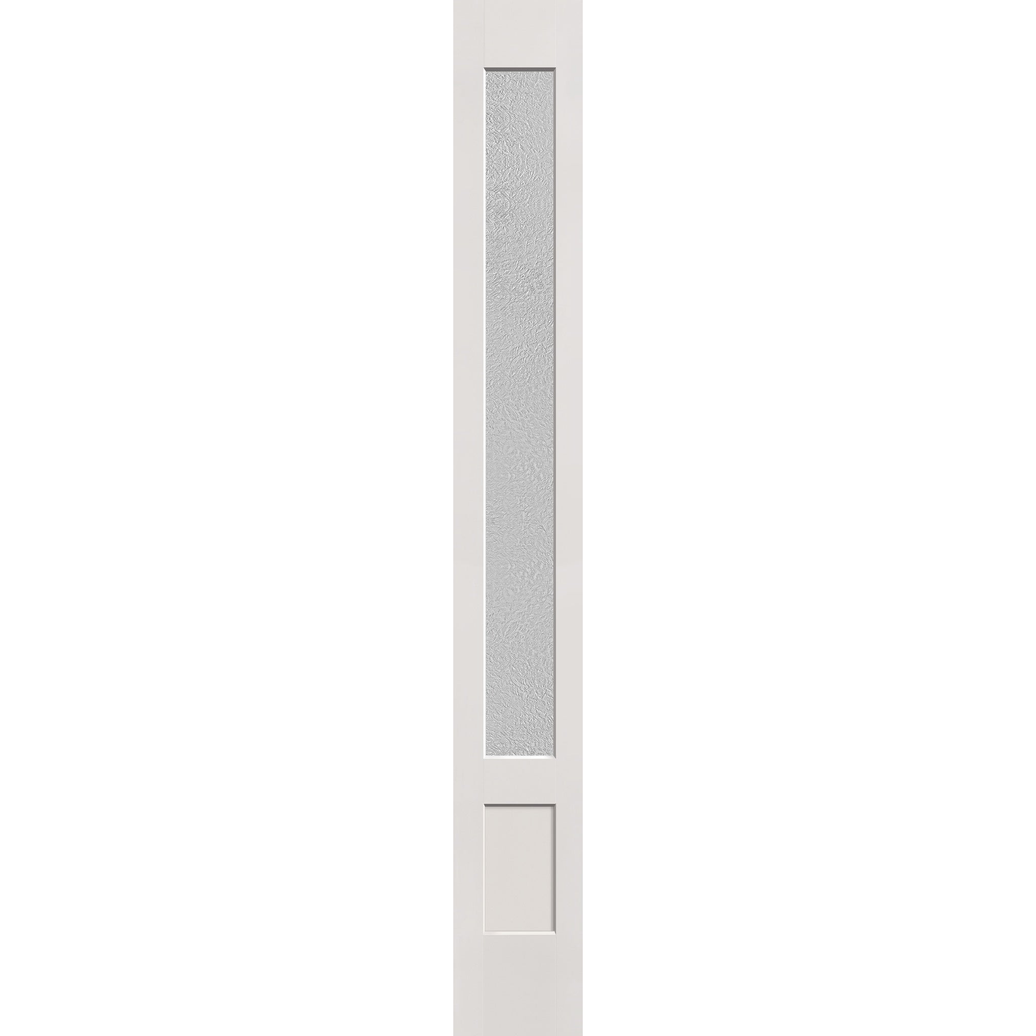 Micro-Granite flush glazed fiberglass sidelite panel, 3/4 lite shaker, 12" x 96", white satin smooth finish
