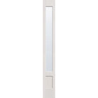 Clear flush glazed hurricane-rated fiberglass sidelite panel, 3/4 lite shaker, 12" x 96", white satin smooth finish