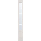 5 light grille flush glazed hurricane-rated fiberglass sidelite panel, 3/4 lite shaker, 12" x 96", white satin smooth finish, white grilles between glass