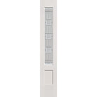 Austin flush glazed fiberglass sidelite panel, 3/4 lite shaker, 14" x 80", white satin smooth finish, Satin Nickel caming