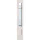 Berkley flush glazed fiberglass sidelite panel, 3/4 lite shaker, 14" x 80", white satin smooth finish, Patina caming