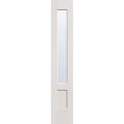 Clear flush glazed fiberglass sidelite panel, 3/4 lite shaker, 14" x 80", white satin smooth finish
