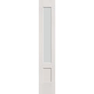Frost flush glazed fiberglass sidelite panel, 3/4 lite shaker, 14" x 80", white satin smooth finish