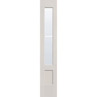 2 light grille flush glazed fiberglass sidelite panel, 3/4 lite shaker, 14" x 80", white satin smooth finish, white grilles between glass