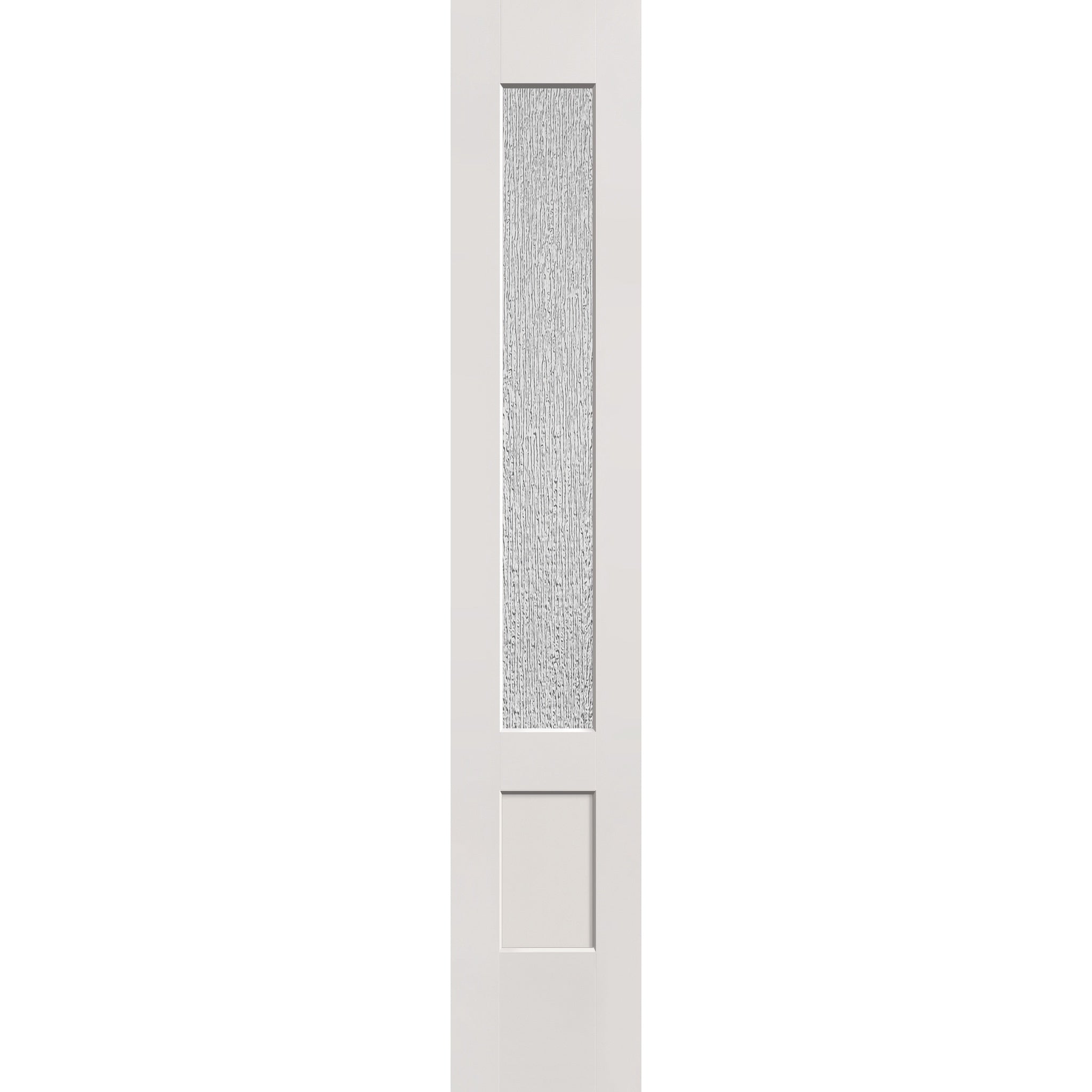 Rain flush glazed fiberglass sidelite panel, 3/4 lite shaker, 14" x 80", white satin smooth finish