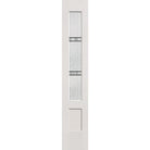 Dexter flush glazed hurricane-rated fiberglass sidelite panel, 3/4 lite shaker, 14" x 80", white satin smooth finish, Black Aluminum caming
