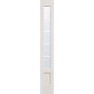 5 light grille flush glazed fiberglass sidelite panel, 3/4 lite shaker, 14" x 96", white satin smooth finish, white grilles between glass