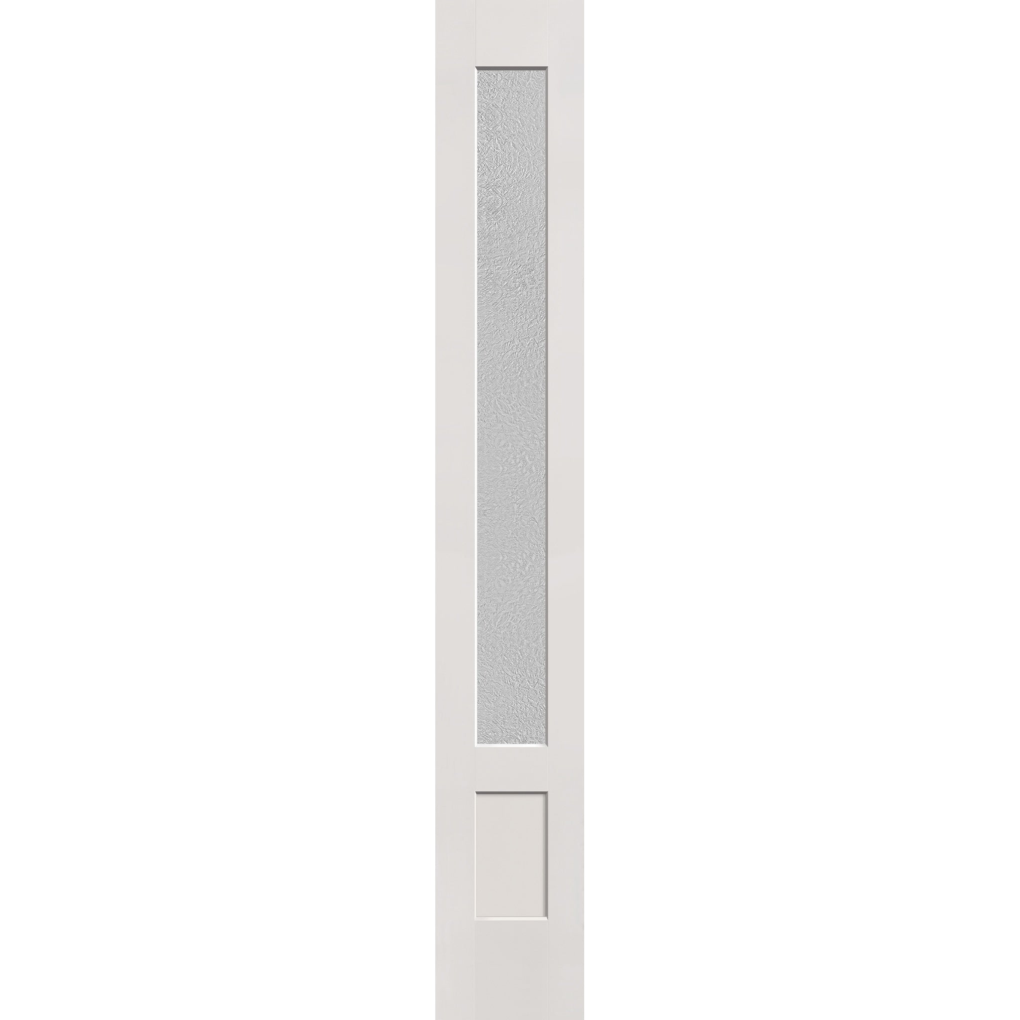 Micro-Granite flush glazed fiberglass sidelite panel, 3/4 lite shaker, 14" x 96", white satin smooth finish