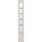 5 light grille flush glazed hurricane-rated fiberglass sidelite panel, 3/4 lite shaker, 14" x 96", white satin smooth finish, black grilles between glass