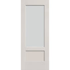 Frost flush glazed hurricane-rated fiberglass entry door, 3/4 lite shaker, 32" x 80", white satin smooth finish