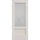 Rain flush glazed hurricane-rated fiberglass entry door, 3/4 lite shaker, 32" x 80", white satin smooth finish