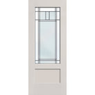 Berkley flush glazed fiberglass entry door, 3/4 lite shaker, 32" x 80", white satin smooth finish, Patina caming
