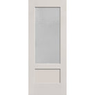 Micro-Granite flush glazed fiberglass entry door, 3/4 lite shaker, 32" x 80", white satin smooth finish