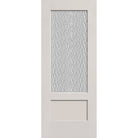 Vapor flush glazed fiberglass entry door, 3/4 lite shaker, 32" x 80", white satin smooth finish
