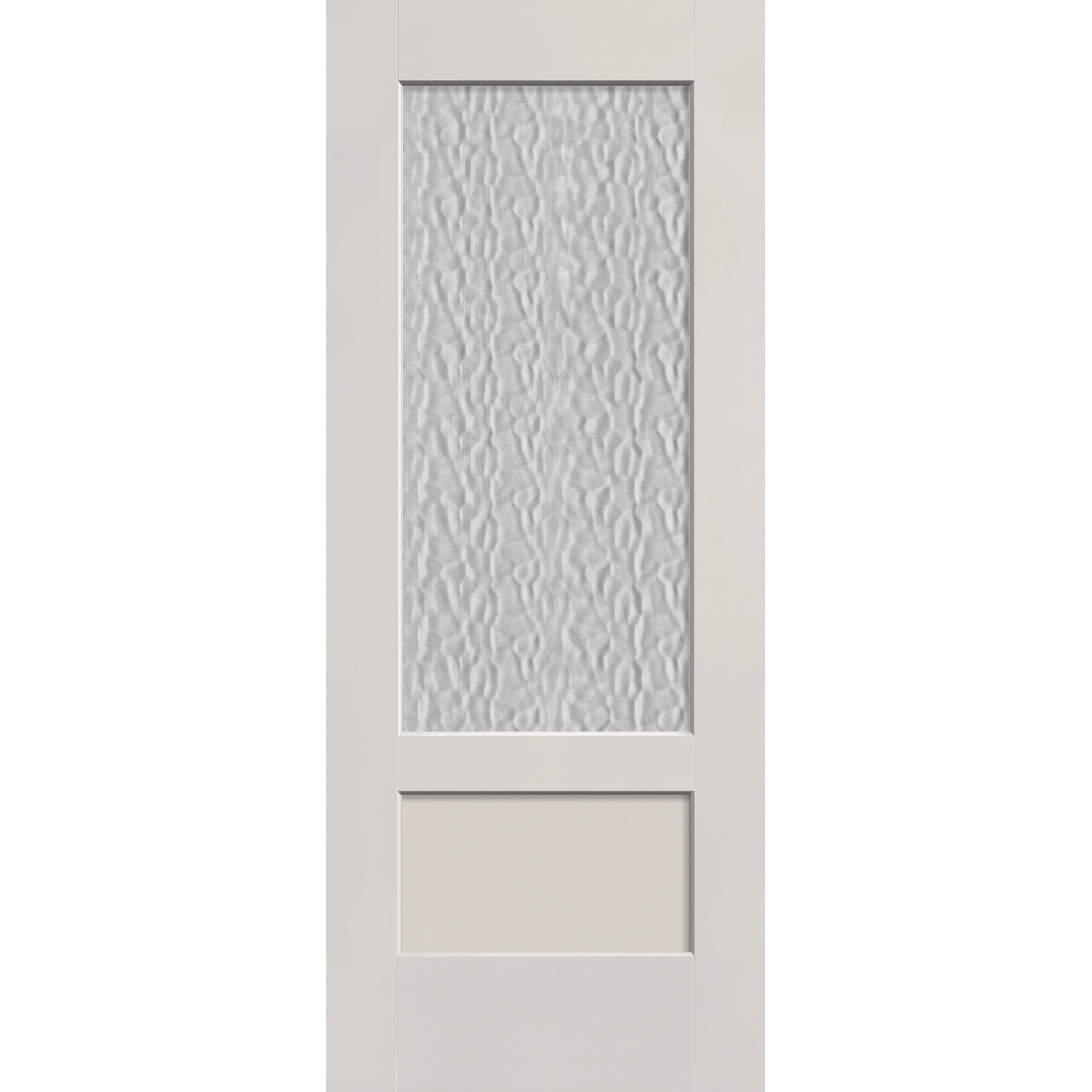 Vapor flush glazed fiberglass entry door, 3/4 lite shaker, 32" x 80", white satin smooth finish