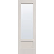 Clear flush glazed hurricane-rated fiberglass entry door, 3/4 lite shaker, 32" x 96", white satin smooth finish